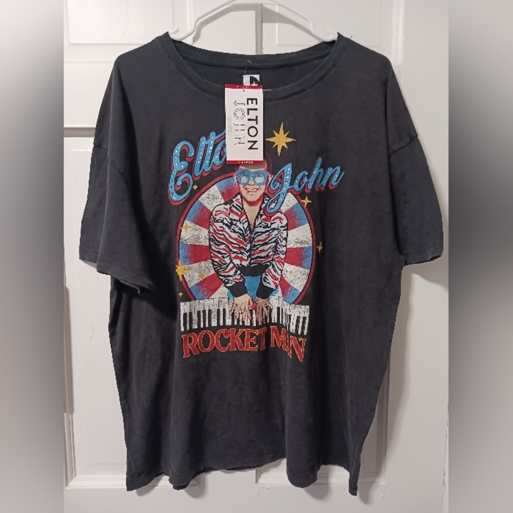 Elton John Rocket Man Licensed Band Tee Shirt Black Sz Extra Large New